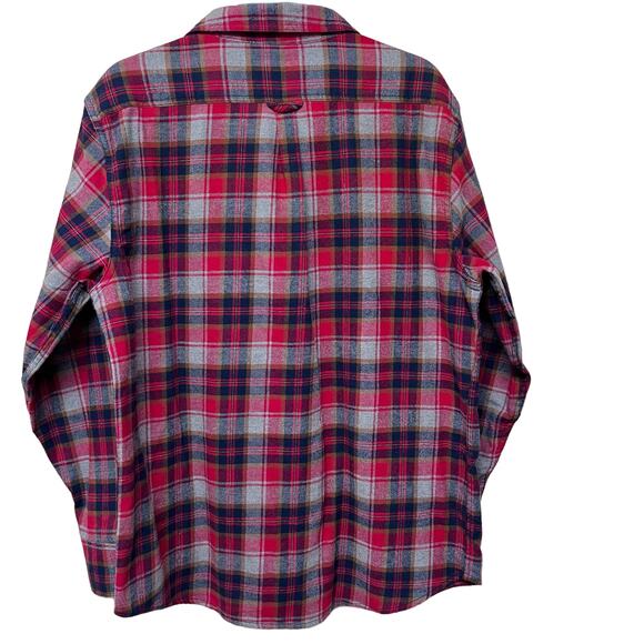 Eddie Bauer Flannel Shirt Mens Large 
red,blue& gray plaid check Great condition - Picture 6 of 7